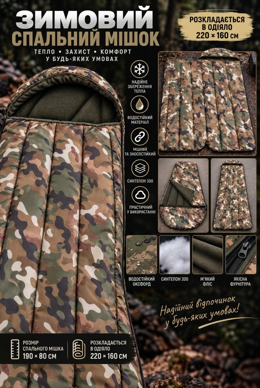 Зимовий спальний мішок