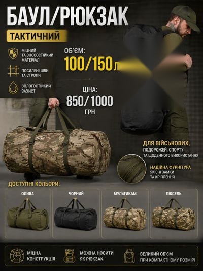Тактичний баул/рюкзак