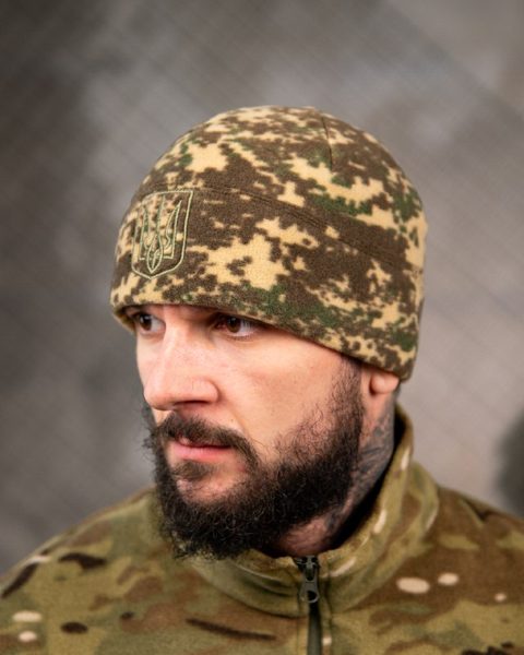 Шапка флісова з тризубом